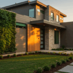 Modern Austin home featuring 2025 remodeling trends: living wall, natural materials, and smart technology integration
